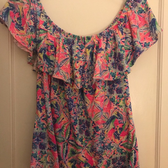 Lilly Pulitzer off the shoulder blouse - Picture 2 of 4
